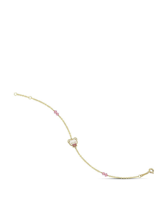 Themelidis Jewels Παιδικό Βραχιόλι από Χρυσό 14K με Πέτρες