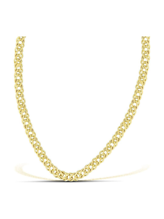 Themelidis Jewels Silver Chain Neck Gold-plated Wide Thickness 6.7mm and Length 45cm