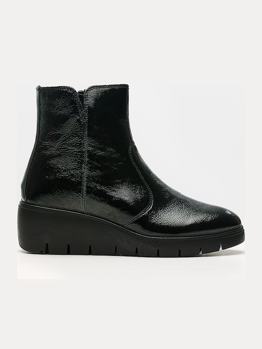 Imac Stiefeletten Damen aus Lackleder Schwarz