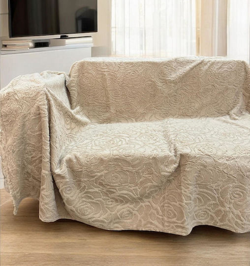Linea Home Rossa Τριθέσιου Καναπέ Π180xΜ300cm Κρέμ Μπεζ