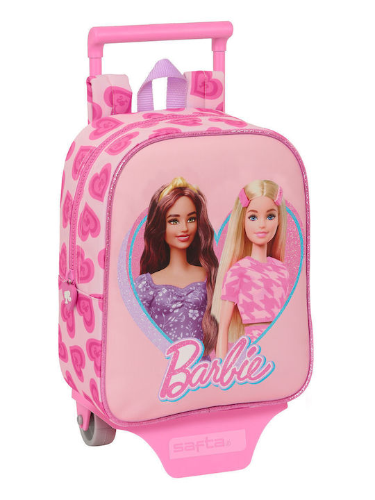 Σχολική Τσάντα Ρόδες Barbie Love Ροζ 22 X 27 X 10 Cm