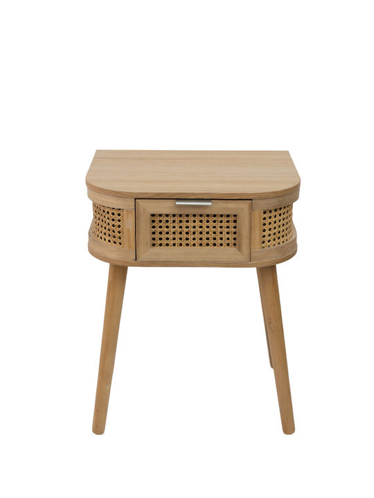 Oval Side Table made of Bamboo Coffee L45xW35xH56cm