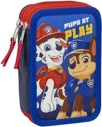 Dreifaches Federmäppchen Paw Patrol Blau 12,5 x 6,5 x 19,5 cm