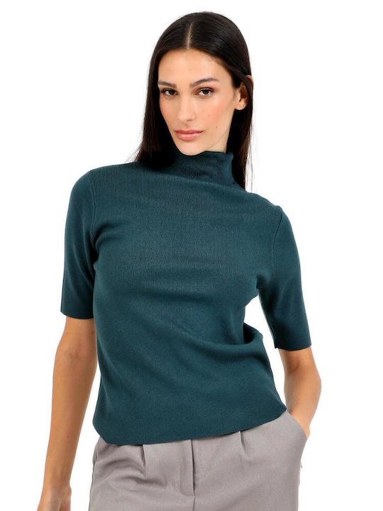 Doca Damen Pullover Rollkragen Green