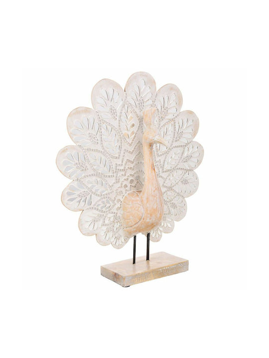 Decorative Figure Alexandra House Living Natural Glass Wood Mdf Peacock 53 X 12 X 46 Cm