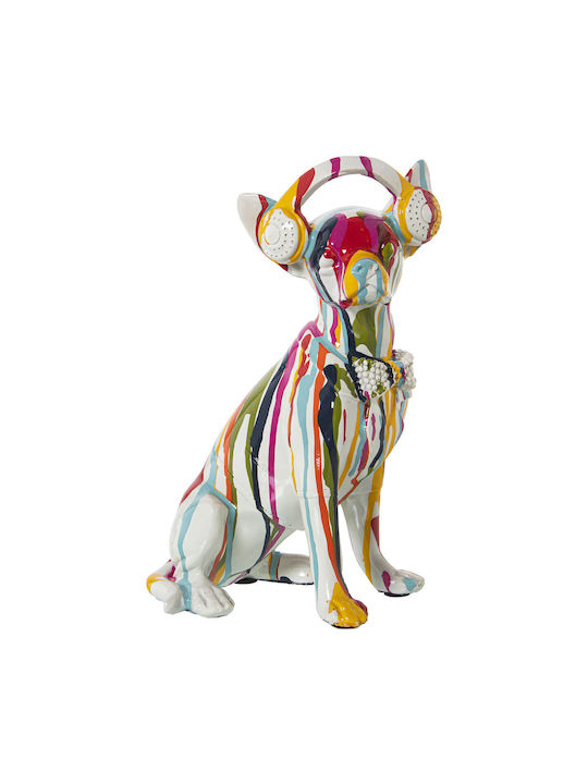 Dekorative Figur Alexandra House Living Mehrfarbig Kunststoff Hund Kopfhörer Gemälde 14 X 26 X 19 Cm