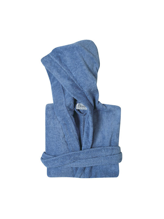 Das Home Παιδικό Μπουρνούζι Dusty Blue με Κουκούλα