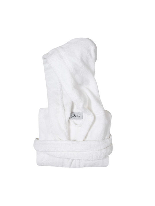 Das Home Kids Hooded Bathrobe Artic White