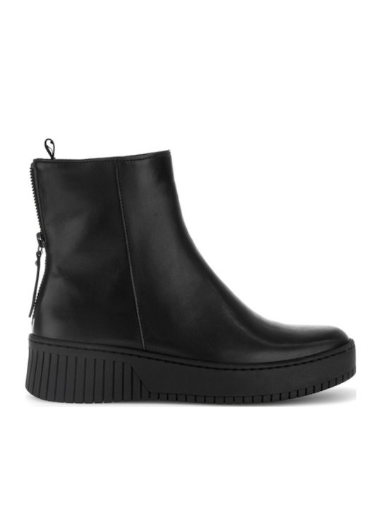 Leather Women's Ankle Boots Black