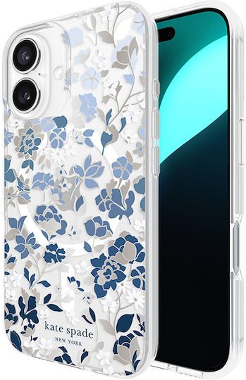 Kate Spade New York Schutzgehäuse Gems Magsafe iPhone 16 Hülle Flowerbed Blau