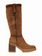 Refresh Suede Women's Boots with Zipper Brown