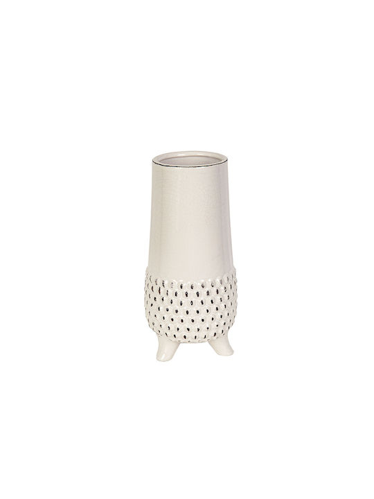 Romimex Decorative Vase White 13x13x27cm