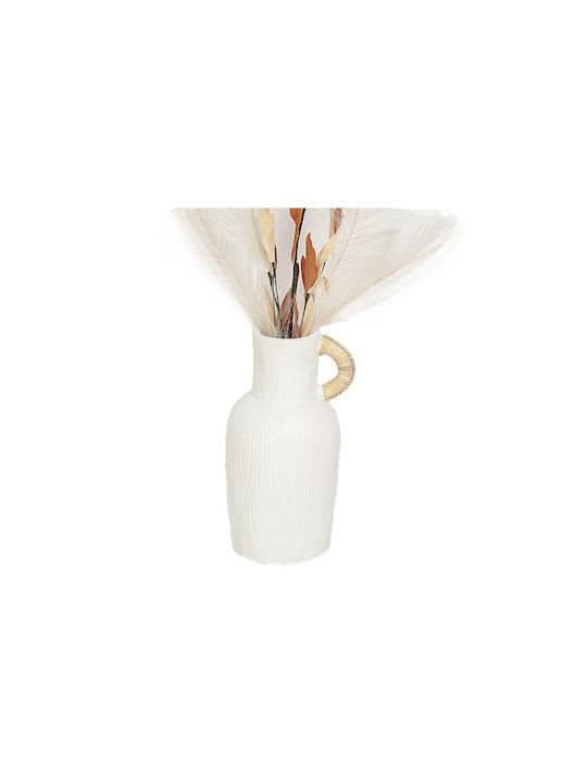 Romimex Decorative Vase White 12x12x30cm