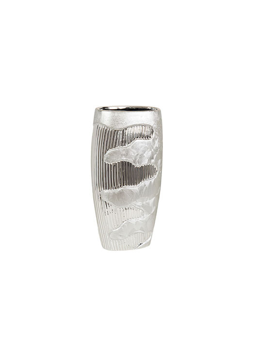 Romimex Decorative Vase Silver 16x9x30cm