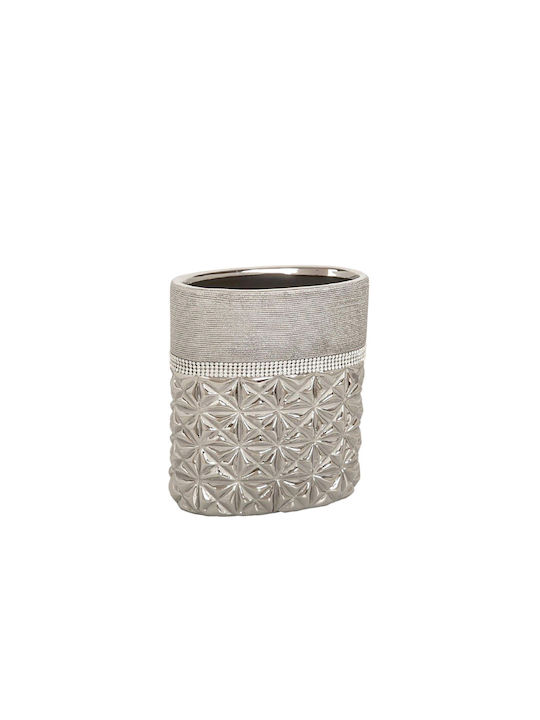 Romimex Decorative Vase Silver 18x10x20cm