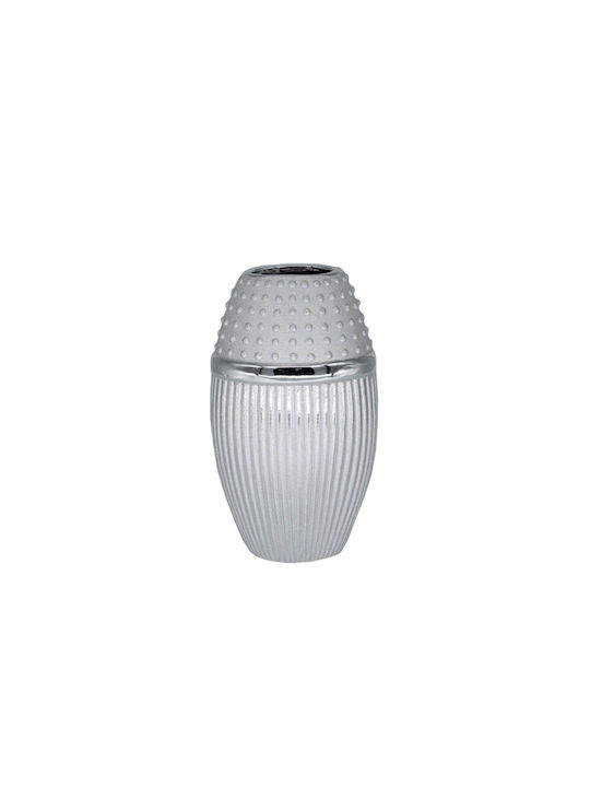 Romimex Decorative Vase Silver 15x11x26cm