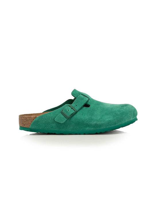 Birkenstock Leather Clogs Green