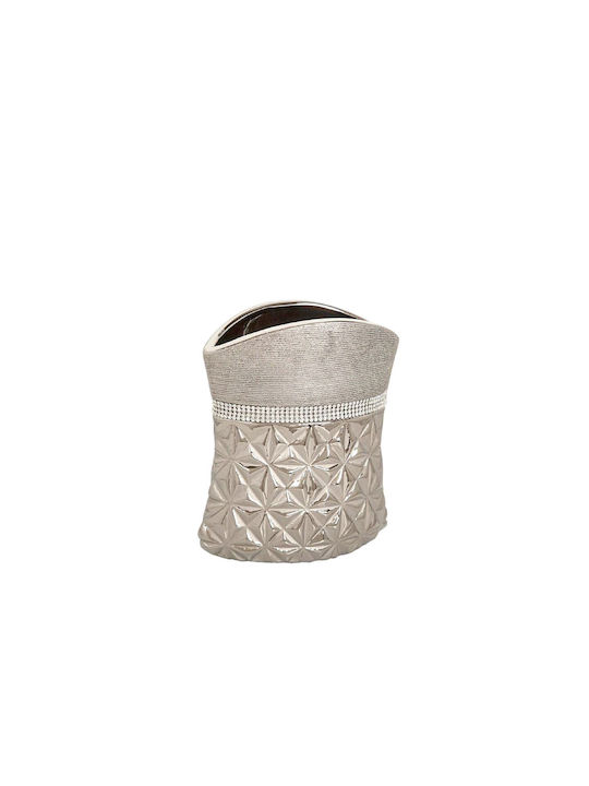 Romimex Decorative Vase Silver 17x10x20cm