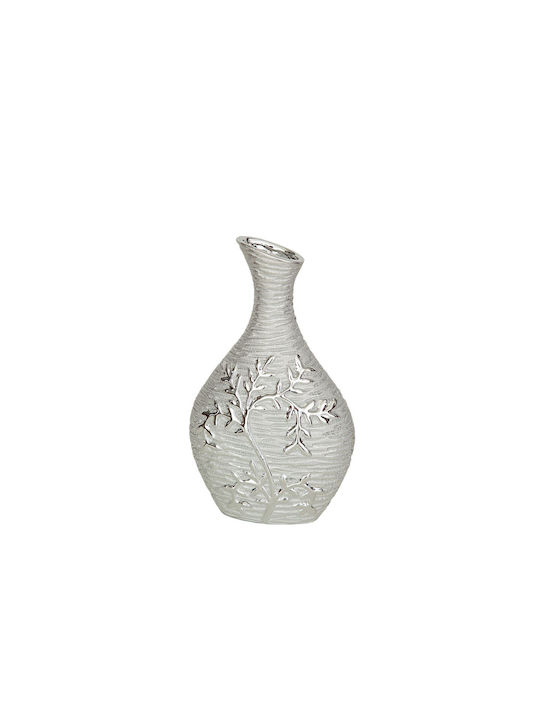 Romimex Vază Decorativă Porțelan Argint 15x8x26cm 1buc