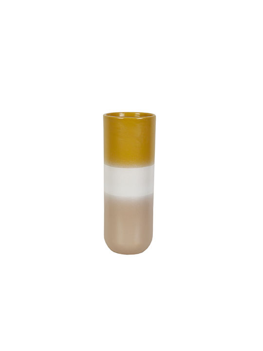 Romimex Decorative Vase Yellow 13x13x35cm