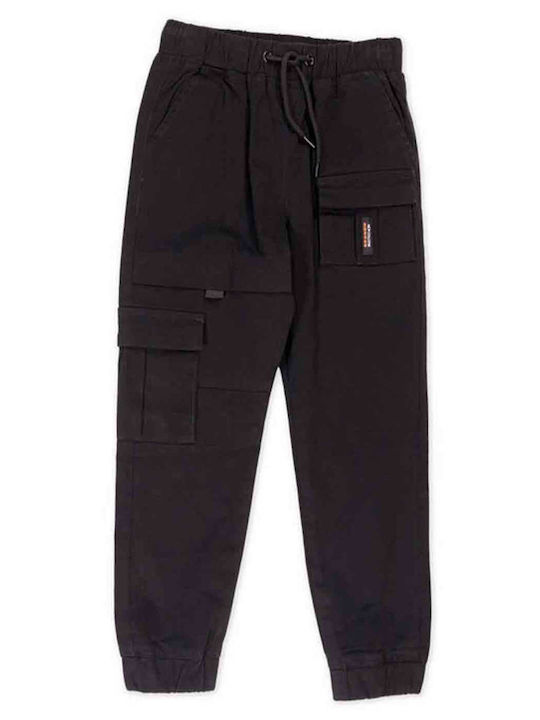 Kinder Schlaghose Cargo Stoff Schwarz