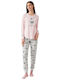 Minerva Winter Damen Pyjama-Set Baumwolle Rose