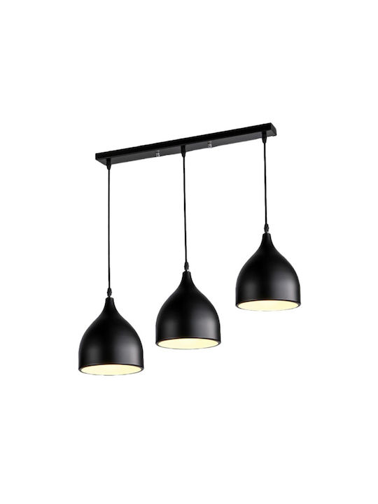 Pakketo Perce Κρεμαστό Φωτιστικό Μαύρο με Ντουί E27 50x17x120εκ.