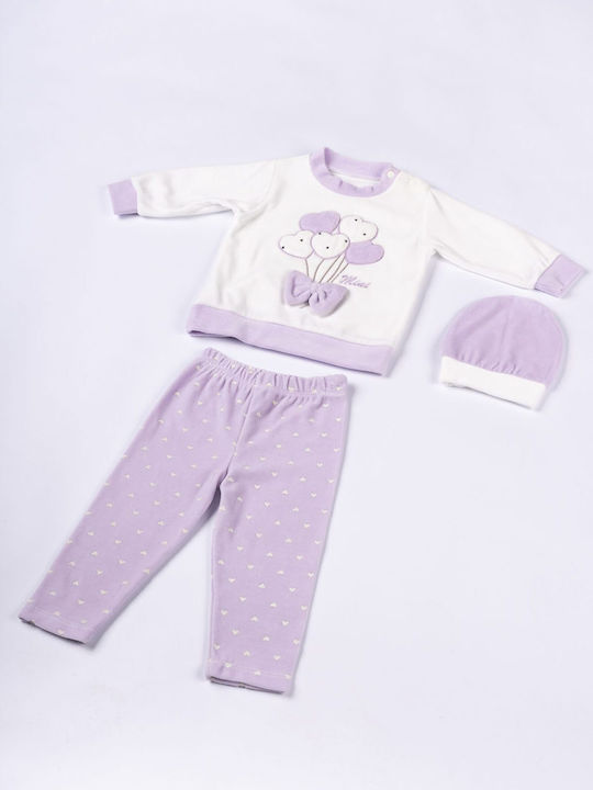 Evita Kids Pyjamas Cotton White-lilac