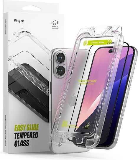 Ringke Easy Slide Tempered Glass Μαύρο (iPhone 15 / 16)