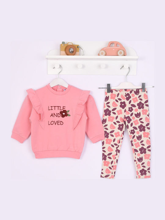 Set pentru copii cu colanți Iarnă 3buc Pink