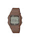 Casio Digital Watch Battery with Brown Rubber Strap