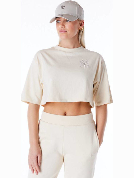 New Era Γυναικείο Crop T-shirt Sand