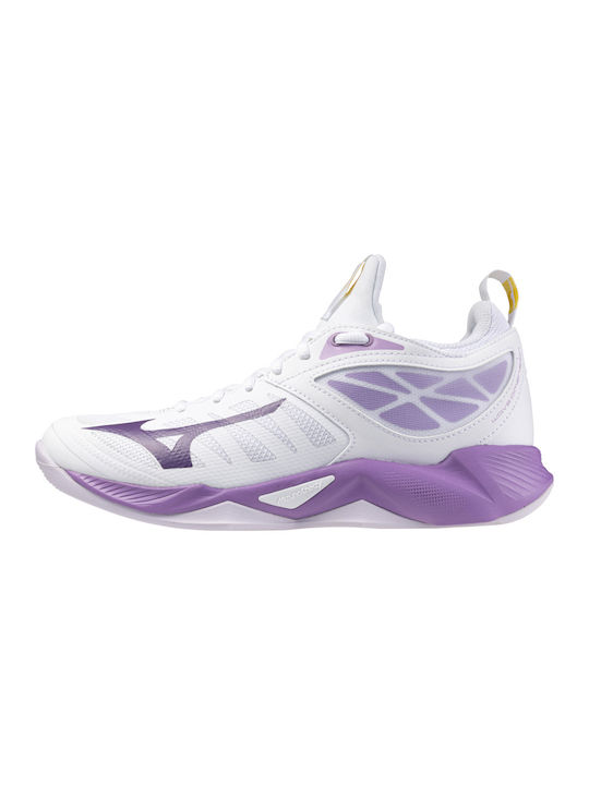 Mizuno Wave Dimension Γυναικεία Αθλητικά Παπούτσια Βόλεϊ Λευκό / Μωβ