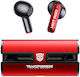 The Transformers TF-T02 In-ear Bluetooth Handsfree Ακουστικά με Θήκη Φόρτισης Κόκκινα