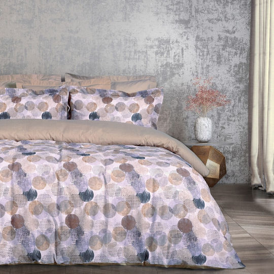 Das Home Bettwäsche-Set Halb-Doppel mit Gummiband 120x200+35cm. Casual 5426 502106105426 Beige, Black, Taupe 3Stück