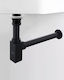 Naron Kupfer Siphon Spülbecken mit Ausgang 32mm Schwarz