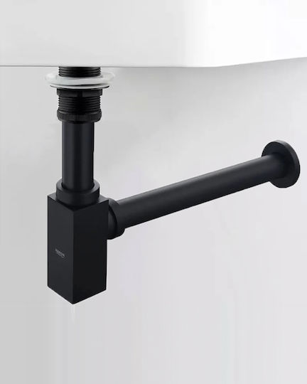 Naron Kupfer Siphon Spülbecken mit Ausgang 32mm Schwarz