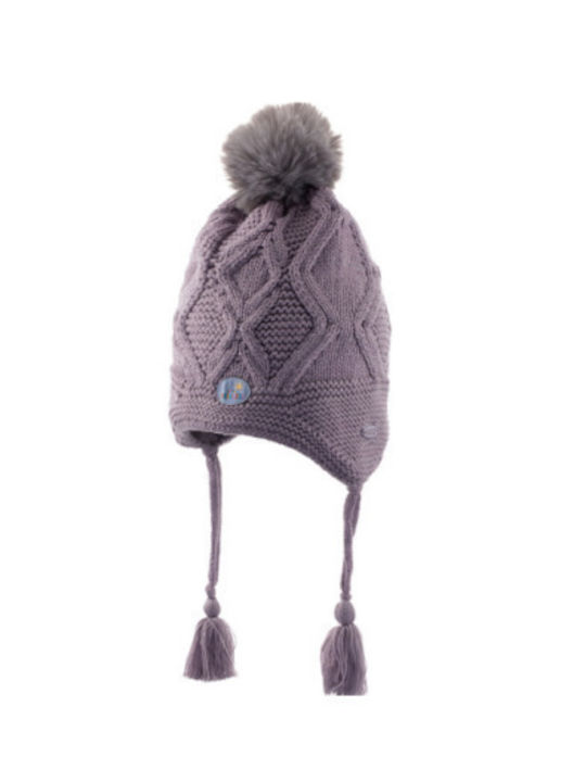 Kids Beanie Knitted Purple