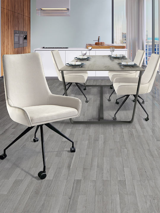 Stuhl mit Rollen in Weiß Farbe 55x88x55cm 1Stück