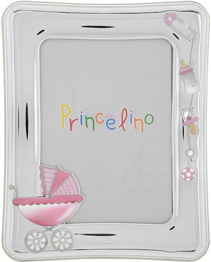 Themelidis Jewels Kinder Fotorahmen Silber Rosa 9x13cm
