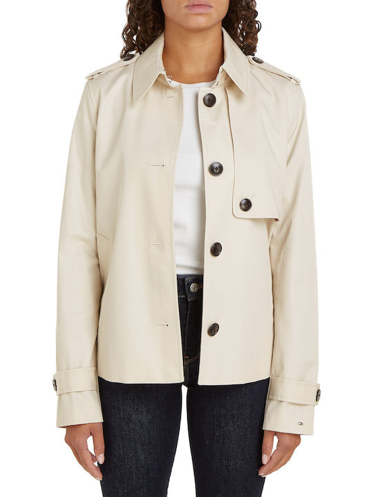 Damen Ecru Trenchcoat Oversized