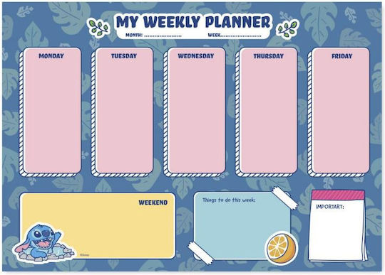Disney Εβδομαδιαίο Planner Stitch 21x29εκ.