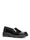 Geox Girls Patent Leather Moccasins Black