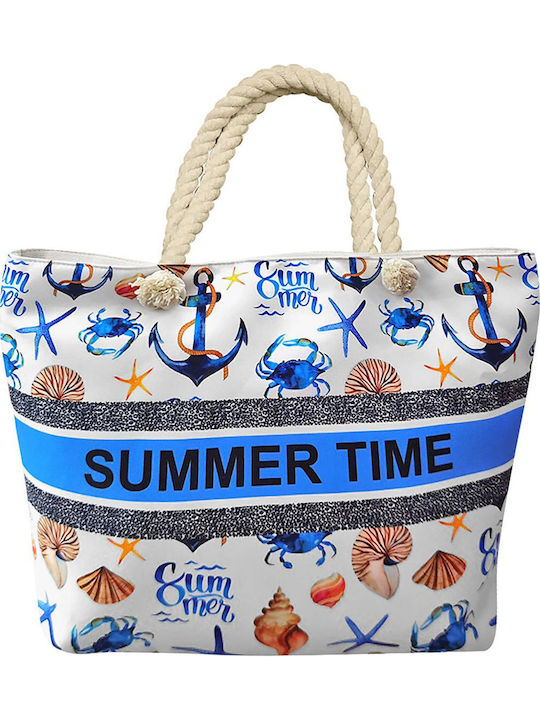 Summertiempo Stoff Strandtasche Meeresfrüchte Muscheln Krabben