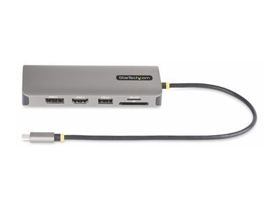 StarTech USB-C Docking Station με HDMI/DisplayPort 4K PD Ethernet και σύνδεση 3 Οθονών Ασημί (154B-USBC-MULTIPORT)