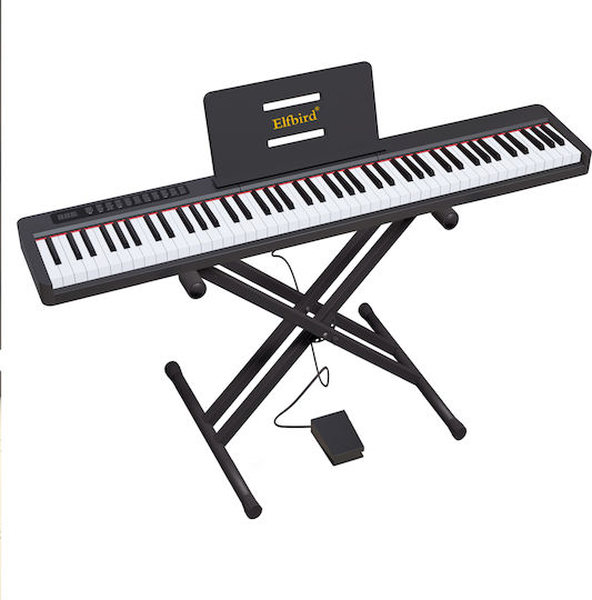 Elfbird Αρμόνιο Stage με 88 Δυναμικά Πλήκτρα με Βάση και Αναλόγιο Μαύρο