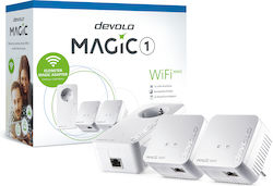 Devolo Magic 1 Powerline Τριπλού Kit για Ασύρματη Σύνδεση Wi‑Fi 4 και Θύρα Ethernet