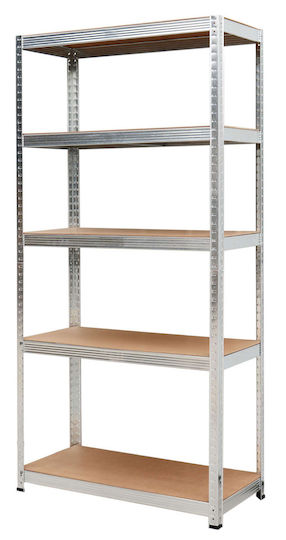 Awtools 5-shelf Rack 180x90x40 Load Capacity 100kg 3.3mm Push-fit Quick Assembly
