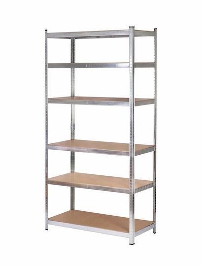 Awtools 6-shelf Rack 200x90x40 Load Capacity 300kg 6.0mm Push-fit Quick Assembly