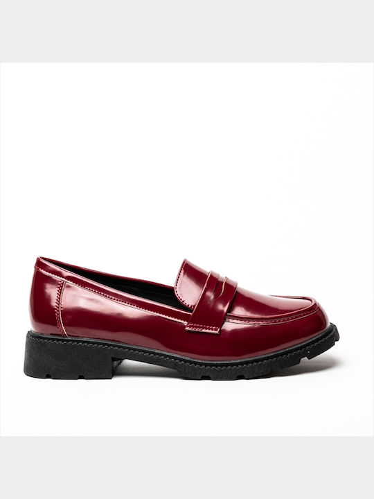 Miss Belgini Patent Loafers Bordeaux